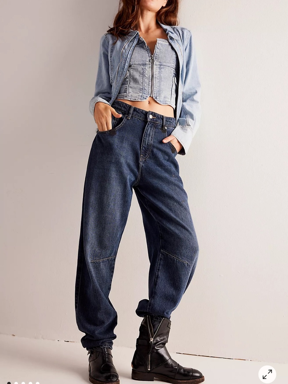 We The Free Agusta High Rise Slim Barrel Jeans Size 32 - Picture 2 of 7